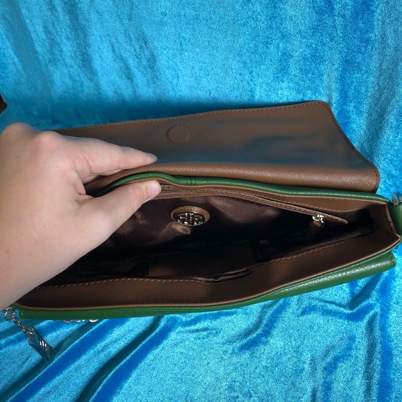 DKNY Leather Shoulder Double Flap Clutch Bag - Picture 5 of 7